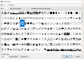 Nuevo diálogo &ldquo;Insertar símbolo&rdquo;