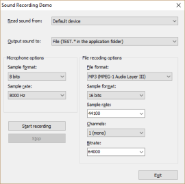 Grabación de archivos de audio